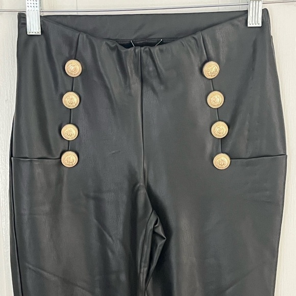 NWT Generation Love Size XS Women's Dawson Vegan Leather Button Leggings Chic - Picture 5 of 16